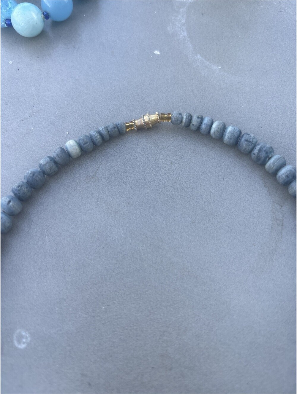 Gray Lava Stone Bead Necklace